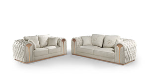 VIG Furniture Divani Casa Dosie - Modern Beige Fabric Sofa & Loveseat Set VGBNS-9368-SET-BGE