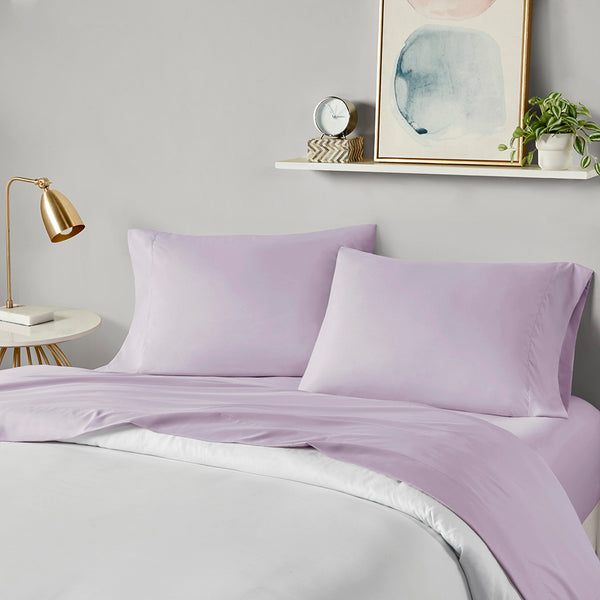 JLA Home Intelligent Design - All Season Soft Touch Sheet Set — Ultra-Soft Microfiber, Wrinkle-Resistant, OEKO-TEX Certified Comfort for Year-Round Use Lavender ID20-2217