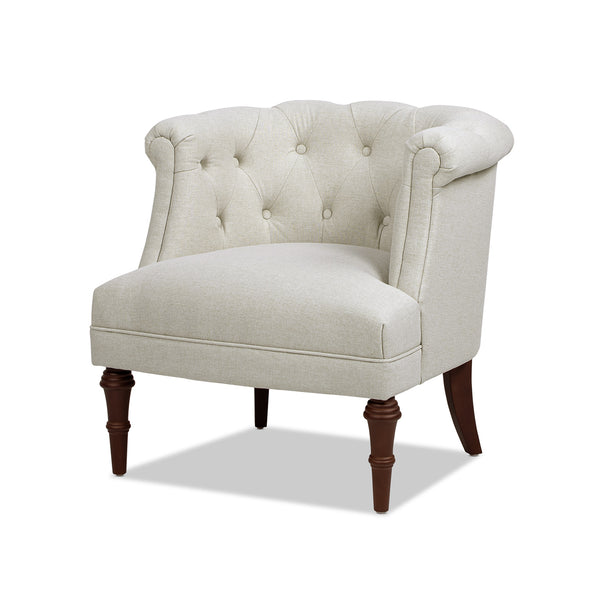 English Elm Jennifer Taylor Home - Katherine Tufted Accent Chair Sand Beige Polyester - Handcrafted Barrel Back, High-Density Foam Comfort B2719P364404
