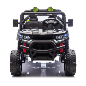 English Elm 24v Two Seat Kids Electric Dump Truck Six Wheel 4wd Utv with Parental Remote Black W1578P268991