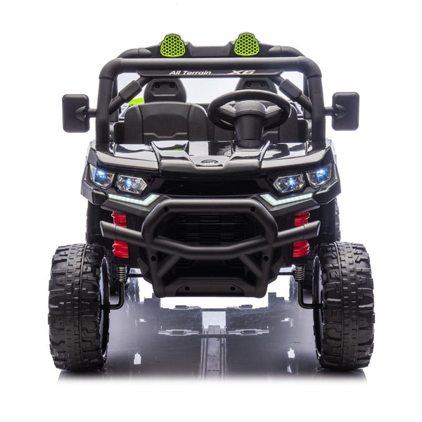 English Elm 24v Two Seat Kids Electric Dump Truck Six Wheel 4wd Utv with Parental Remote Black W1578P268991