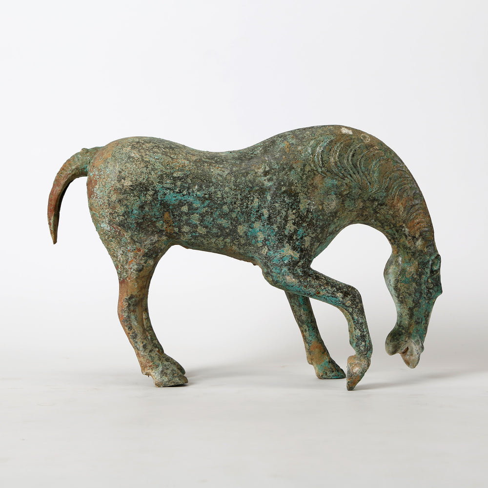 Lilys Approx 15" Wide 10" High Bronze Green Drinking Horse(Vintage Style, Color Vary) 8055