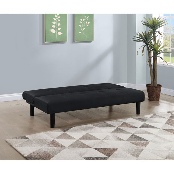 English Elm Boston Armless Tufted Convertible Sofa Bed - Compact Black Upholstered Frame, Cozy Guest Seating and Lounging Space for Small Living Rooms B062P354048