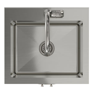 English Elm Darwin Stainless Steel Utility Sink with Shaker Cabinet for Laundry and Garage B136P427210