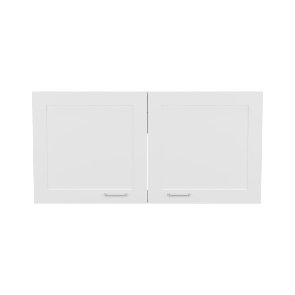 English Elm Zurich 39" Wide Double-Door Wall Cabinet in White MDF — Modern Kitchen & Laundry Storage Solution B070P337090