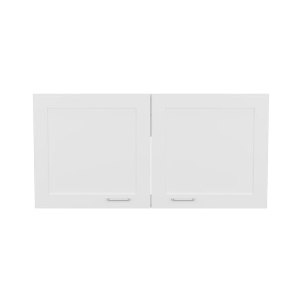 English Elm Zurich 39" Wide Double-Door Wall Cabinet in White MDF — Modern Kitchen & Laundry Storage Solution B070P337090