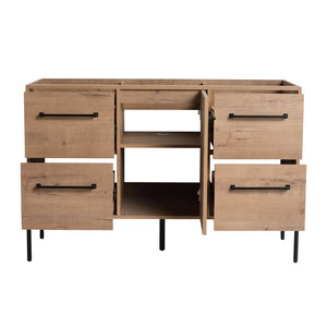 English Elm 48" Freestanding Bathroom Vanity with Soft Close Door 4 Drawers Plywood Build W999P405132