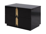 VIG Furniture Modrest Token - Modern Black + Gold Wide Nightstand VGVC-N815-L-BLK