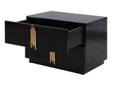 VIG Furniture Modrest Token - Modern Black + Gold Wide Nightstand VGVC-N815-L-BLK