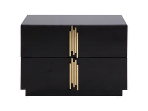 VIG Furniture Modrest Token - Modern Black + Gold Wide Nightstand VGVC-N815-L-BLK