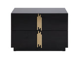 Modrest Token - Modern Black + Gold Wide Nightstand