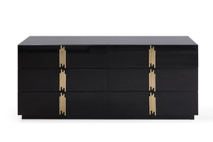 VIG Furniture Modrest Token - Modern Black + Gold Wide Dresser VGVC-J815-D-L-BLK