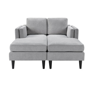 English Elm Swivel Barrel Accent Chair Chenille Tufted Round Club Seat for Living Room Lounge Grey N719S002310E