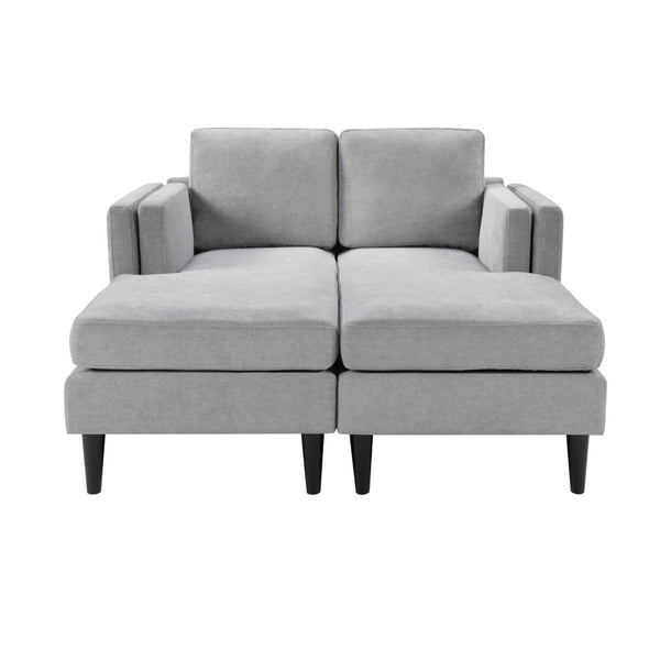 English Elm Swivel Barrel Accent Chair Chenille Tufted Round Club Seat for Living Room Lounge Grey N719S002310E