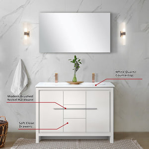 English Elm White Double Bath Vanity With White Quartz Top, Rose Gold Faucet & 43" Mirror – Spa-Like Elegance! B2731S01716-GIGA