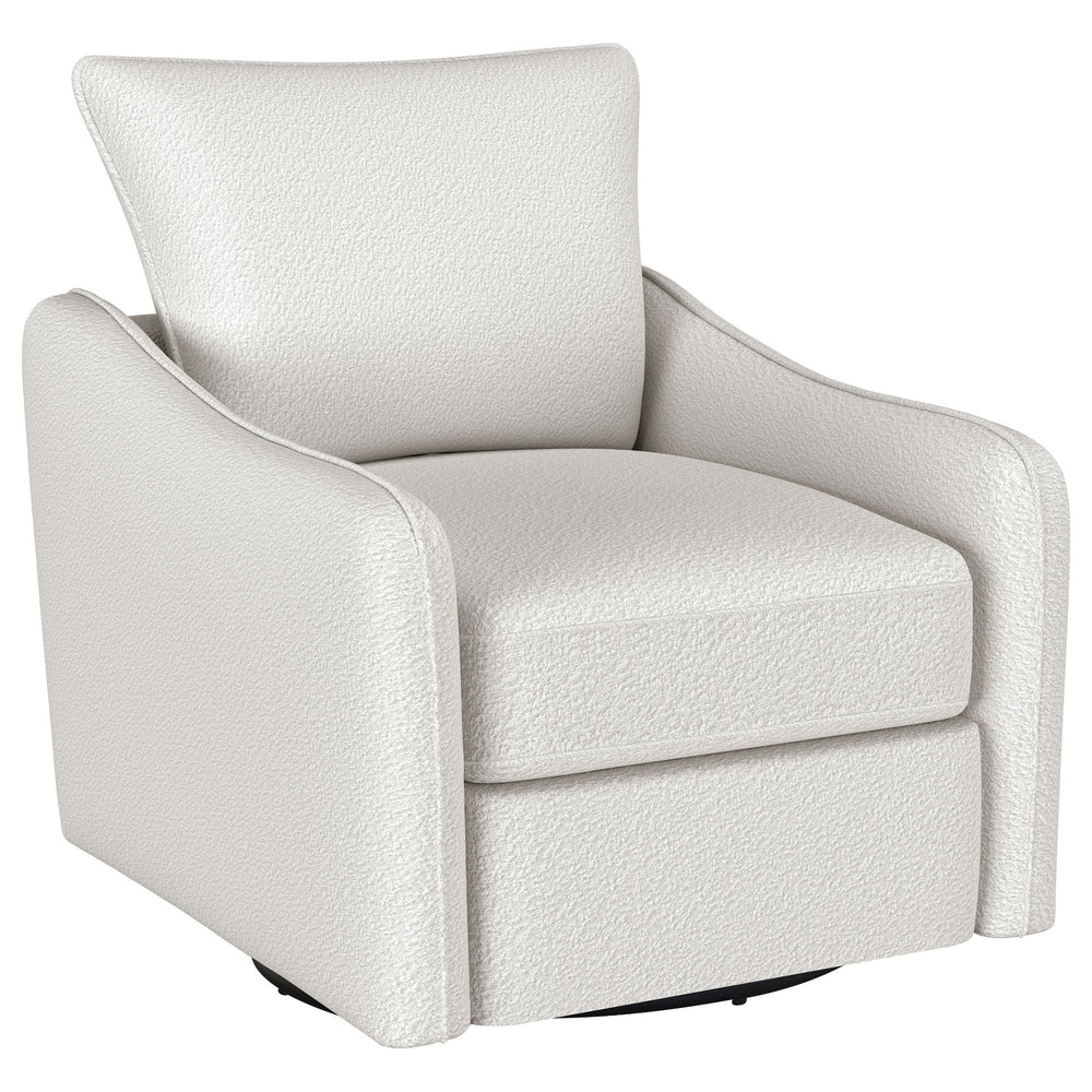English Elm Nikko Upholstered Swivel Glider Chair in Vanilla — Cozy Farmhouse Comfort, Smooth 360° Motion, Plush Seating B062P353405