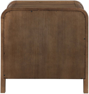 Meridian Furniture Harmony Mid-century Nightstand Oak Veneer Solid Wood Curved Design Bedroom Accent Table Brown 805Brown-NS