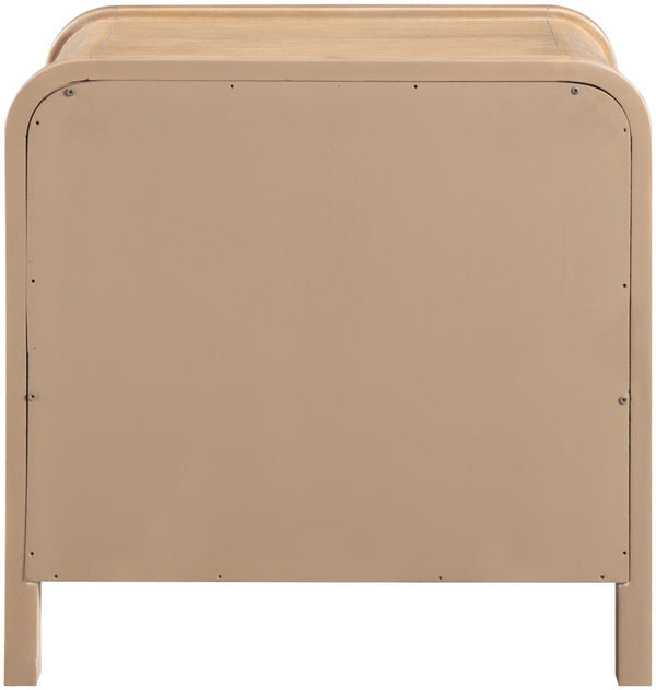 Meridian Furniture Harmony Mid-century Nightstand Oak Veneer Solid Wood Curved Design Bedroom Accent Table Natural 805Natural-NS