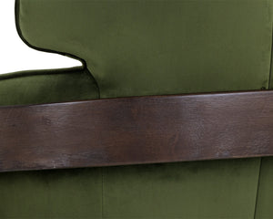 Sunpan Maximus Lounge Chair - Modern Masculine Design with Sculpted Wood Frame for Stylish Comfort and Elegance Moss Green