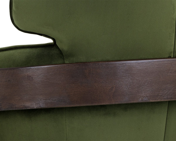 Sunpan Maximus Lounge Chair - Modern Masculine Design with Sculpted Wood Frame for Stylish Comfort and Elegance Moss Green