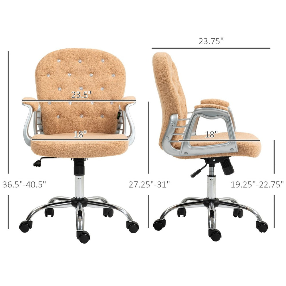 English Elm Faux Leather Swivel Desk Chair with Padded Arms Mid-back Support Home Office T3971P409639