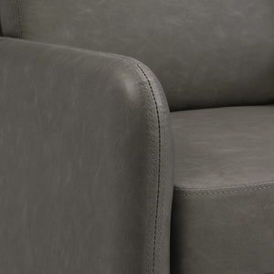 OSP Home Furnishings Lounge Chair with Faux Leather Upholstery and Chrome Legs for Reception or Waiting Areas Chair Smoke SL5601-P52