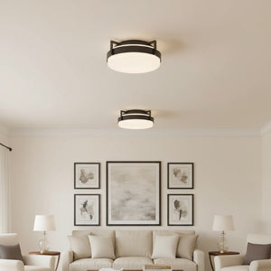 English Elm 15 Inch Led Flush Mount Ceiling Light with Etched Glass Diffuser for Any Room B370P399052