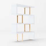 VIG Furniture Modrest Maze - Modern White & Gold Bookcase VGBB-MD105-WHTGLD