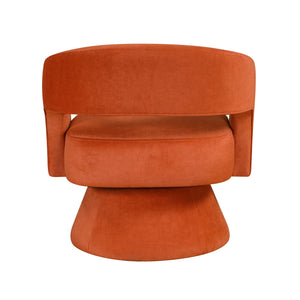 English Elm Modern Swivel Accent Chair in Lux Velvet Upholstery with Solid Wood Base, Compact Stylish Seating Orange 27.75 L x 26.5 W x 19.75 H B011P283814