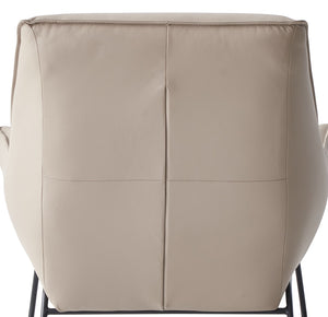 English Elm Zusa Khaki Top Grain Leather Accent Chair & Ottoman with Metal Legs, Full Foam Comfort, 19" Seat Height B2726S00390