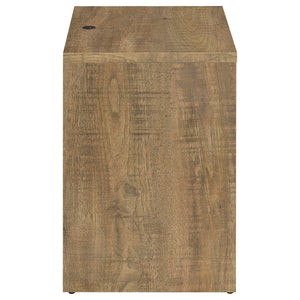 English Elm Geary Mango 2-Drawer Nightstand with LED Light, Dual Outlet, USB-A & USB-C Charging Ports, Compact Wood-Grain Storage B062P375561