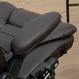 English Elm Homcom High Back Vibration Massage Office Chair With 6 Vibration Points, Heated Reclining Pu Leather Computer Chair With Armrest and Remote, Dark Brown