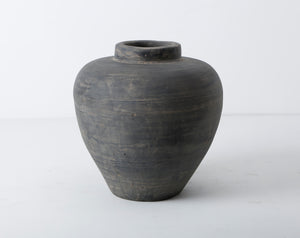 Lilys 12" Earthy Gray Pottery Vase Tapered Down 8064- 2