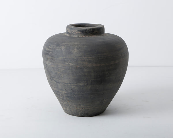 Lilys 12" Earthy Gray Pottery Vase Tapered Down 8064- 2