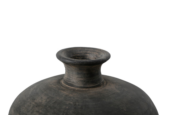 Lilys 12" Earthy Gray Pottery Short Neck Vase 8064-5