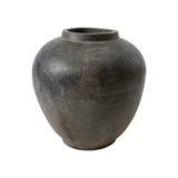 Lilys 13" Earthy Gray Pottery Pot Apple-Shape Large 8064-8