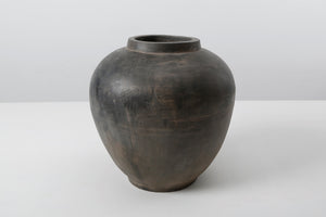 Lilys 13" Earthy Gray Pottery Pot Apple-Shape Large 8064-8