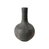 Lilys 16" Earthy Gray Pottery Globular Vase 8064-11