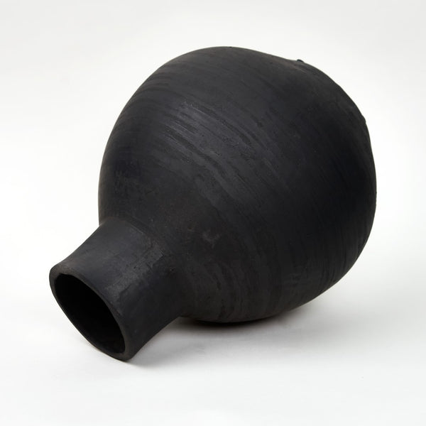 Lilys 11" Earthy Gray Pottery Globular Vase Small 8064-12