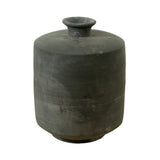 Lilys 13" Earthy Gray Pottery Vase Cylinder-Shaped Small Opening 8064-14