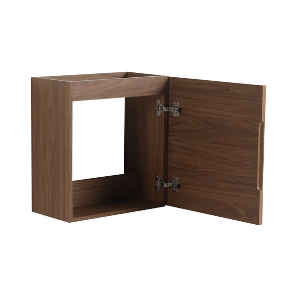 English Elm 18.5" Compact Wall-Mounted Bathroom Vanity With Stylish Resin Sink & Soft-Close Door, Walnut Finish W1972P362137