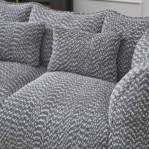 English Elm Soft Plush Foam Beanbag Chair for Two People, Square Recliner Sofa With Superfiber Comfort Embrace Grey W1996P252274