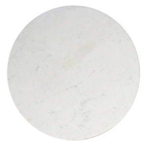 English Elm Osborne Round Marble Dining Table Genuine White Stone Top Iron Base Seats Four B136P439029