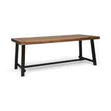 Christopher Knight Home® - Noble House - Carlisle Outdoor Eight Seater Wooden Dining Table, Teak and Rustic Metal Finish