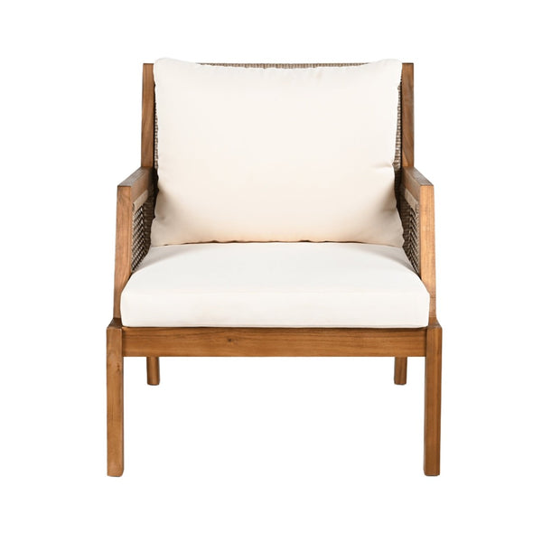 English Elm Acacia Hardwood Wicker Club Chair Deep Seating Outdoor Patio with Cushioned Comfort N780P248457T