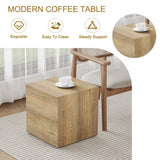 English Elm Elevate Your Living Space With This Square Modern Mdf Coffee Table That Showcases Smooth, Light Wood Color Texture Patterns. It Is Characterized By Stylish Design.15.7*15.7*15.7