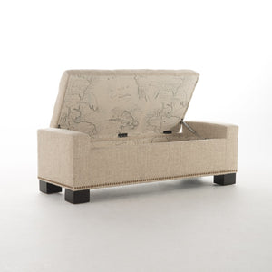 English Elm Chelsea Tufted Polyester Storage Ottoman with Stud Trim and Hinged Lid for Living Rooms 54574.00F