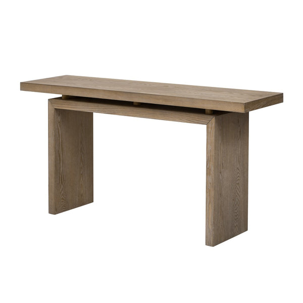 English Elm U_Style Modern Ash Veneer Console Table - Stylish Entryway, Hallway, And Living Room Furniture Solution N711P241324O-GIGA