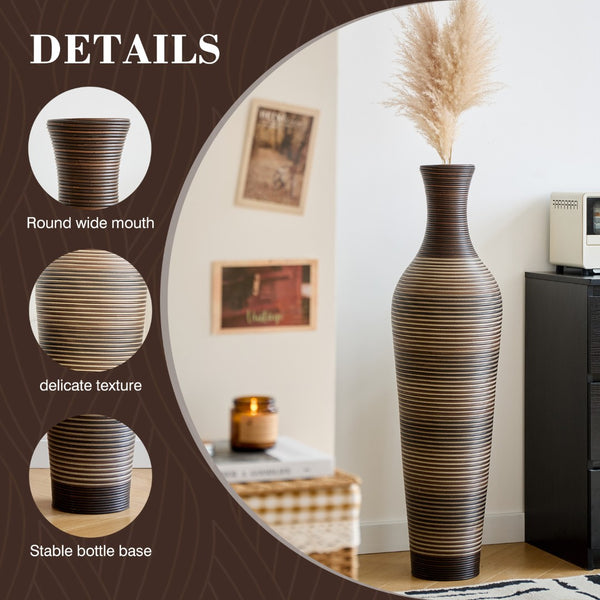 English Elm 39.4" Handcrafted Pvc Floor Vase Textured Brown Gradient Boho Entryway Accent W2796P446192