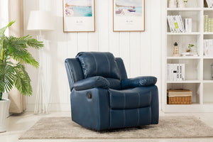 Comfort Pointe Clifton Navy Blue Leather Gel Glider Rocker Recliner Navy Blue